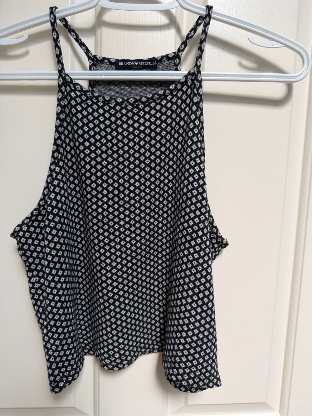 Brandy Melville OS Y2K Black diamond tank with racerback - cotton viscose